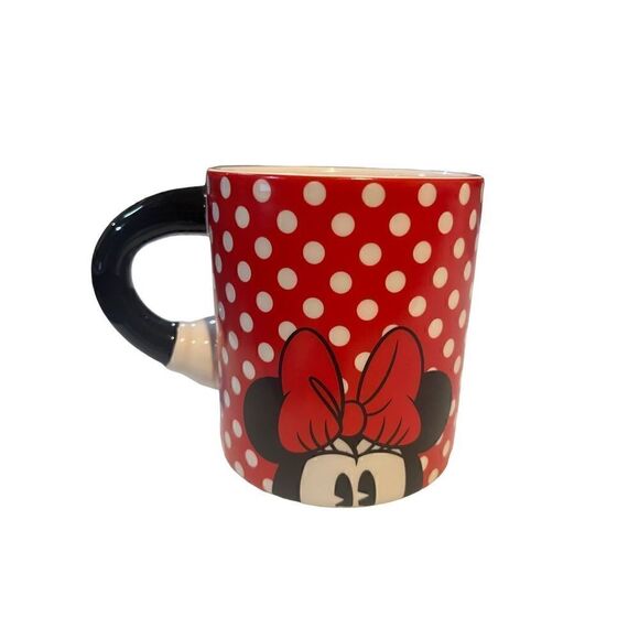Disney Minnie Mouse Ceramic Coffee Mug 20 Oz Cup Black Red and White Polka Dots - Picture 3 of 4
